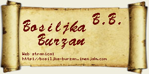 Bosiljka Burzan vizit kartica